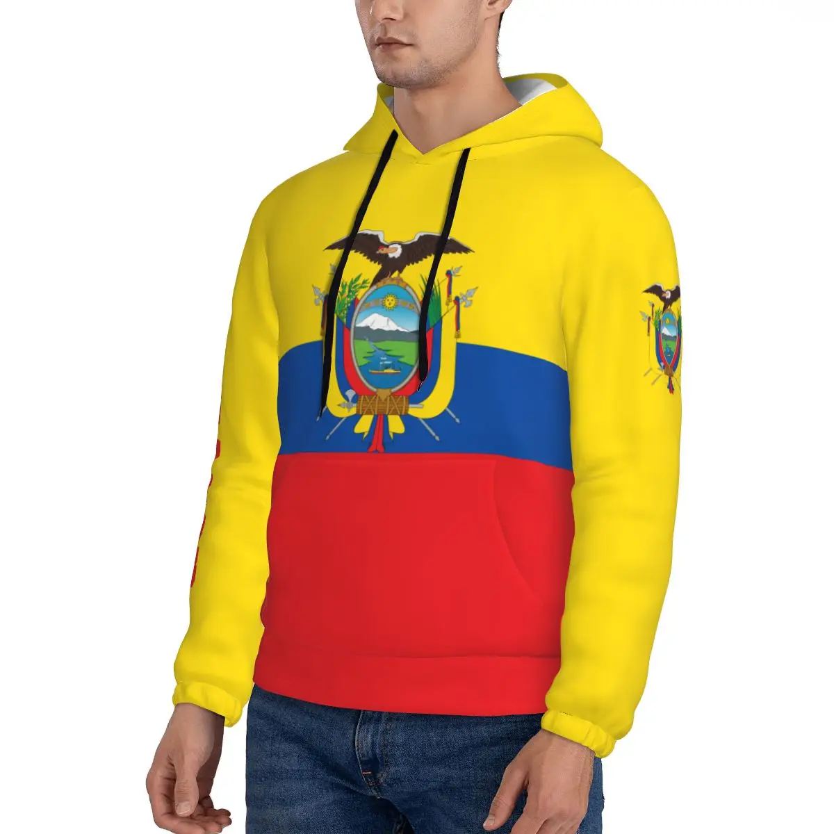 Ecuador 3D Country Flag Print Custom Name Number Men Soccer Sweatshirt Women Hip Hop Streetwear Tracksuit Clothing