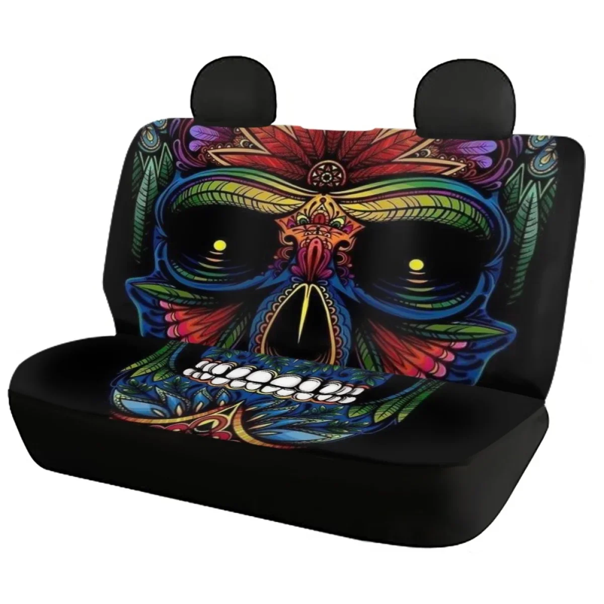 Mexican Skull Universal Car Seat Covers Pattern Comfortable Front/Back Autos Seat Covers Full Set Interior Durable Fit Most SUV