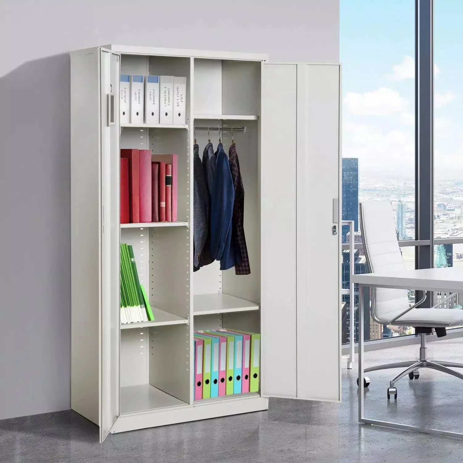 متعددة الوظائف الصلب أو الحديد ألميرا خزانة تصاميم باب مزدوج خزانة معدنية أثاث غرفة نوم خزانة الصلب #6