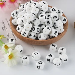 Sunrony 10pcs 12MM Silicone Letters Beads For Jewelry Making Pendant DIY For Necklace Jewelry Accessories