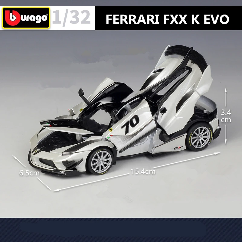 Bburago 1:32 Ferrari FXX K EVO Alloy Car Model Diecast Metal Toy Sports Car Model High Simulation Sound and Light Childrens Gift