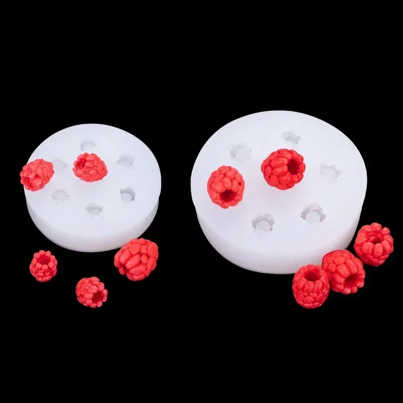 3D Raspberry Strawberry Silicone Mold DIY Emulational Fruit Cake Dessert Table Decorative Accessories Fruit Soft Candy Mold