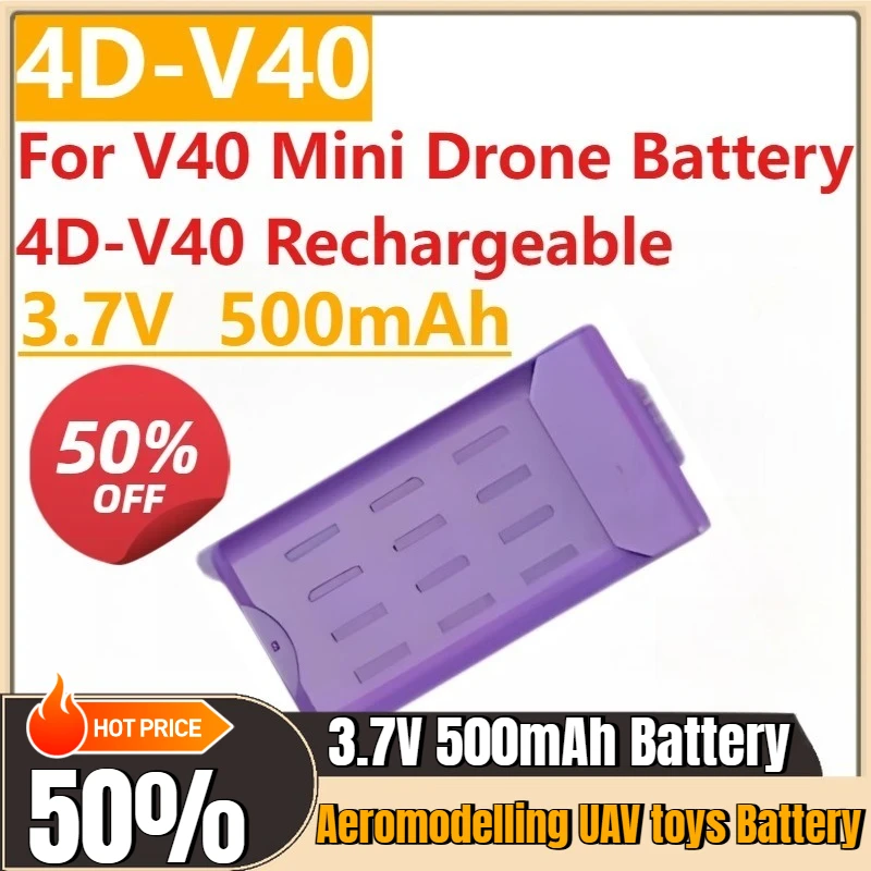 

New 3.7V 500mAh V40 Glitter Butterfly Aircraft Battery Lipo Battery 4DRC for V40 Mini Drone Battery 4D-V40 Rechargeable