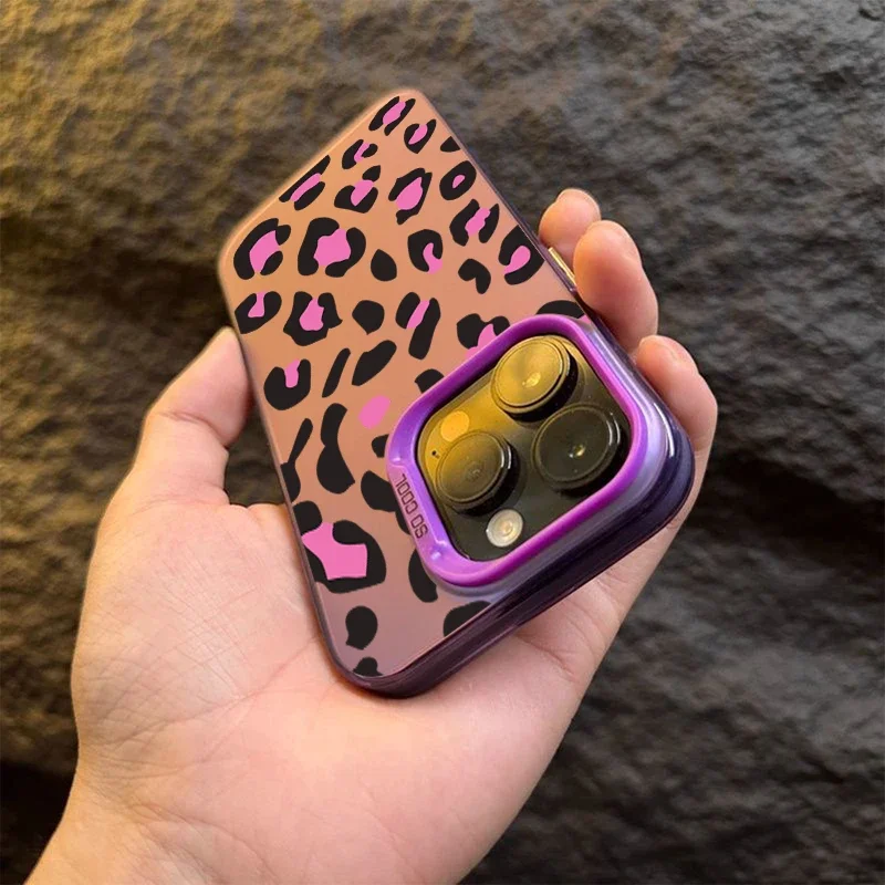 Fashion Leopard Print Graphic Phone Case For iPhone 15 Pro Max 14 Plus 13 12 11 XS X XR 7 8 15 14 Shockproof Matte Bumper Cover