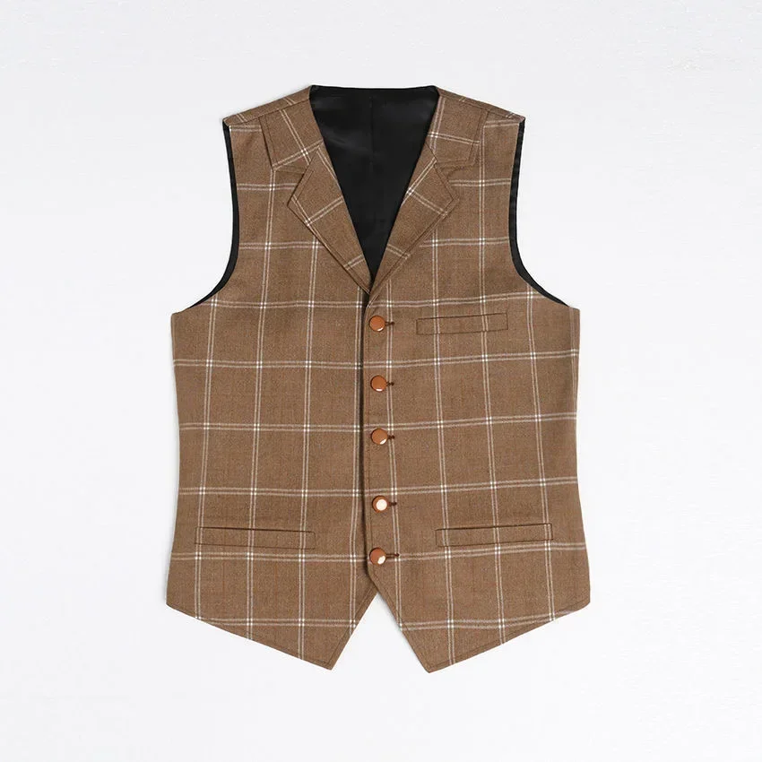 

Z254New high-end British style men's plaid vest slim fit