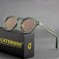 CATERSIDE Round Polarized Sunglasses Men Vintage TR90 Frame High-Quality Sun Glasses for Women Driving Fishing Eyewear UV400