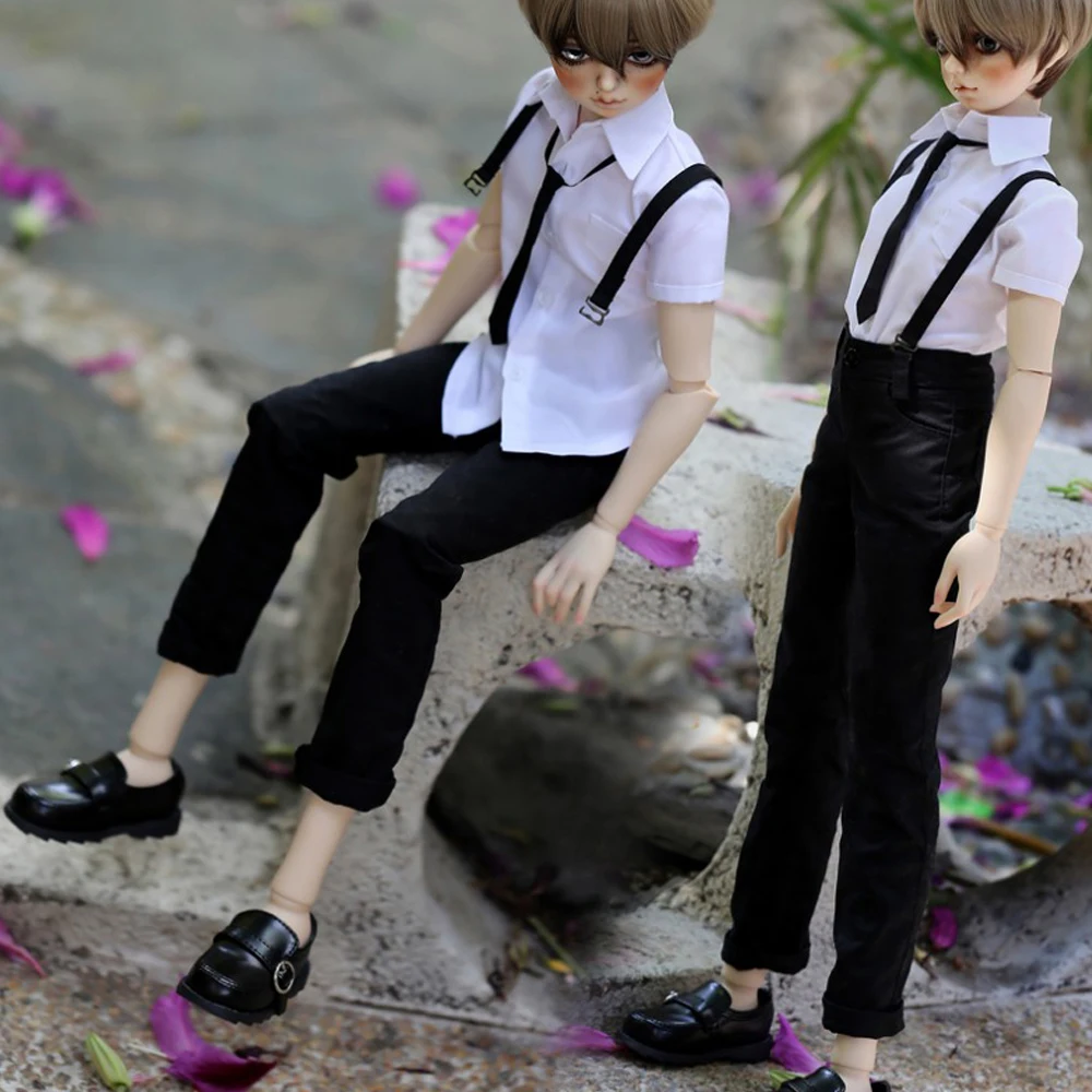 

D09-P148 children handmade toy 1/3 sd13 boy girl suspender short sleeved school uniform 1pcs
