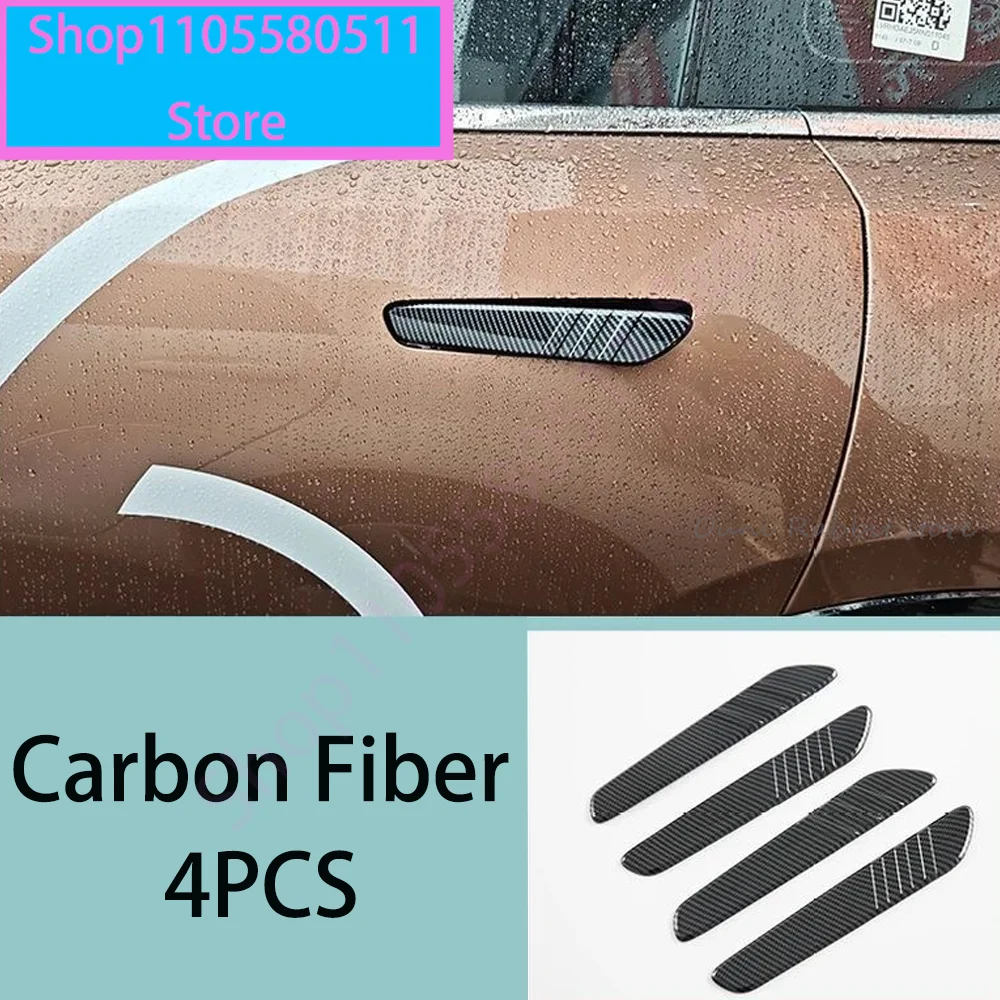 For Mazda 6e EZ-6 J90A 2024~2026 Car Carbon Fiber Door Handles, Rear Quarter Louvers, Fuel Tank/Electrical Box Cover Accessories view 4