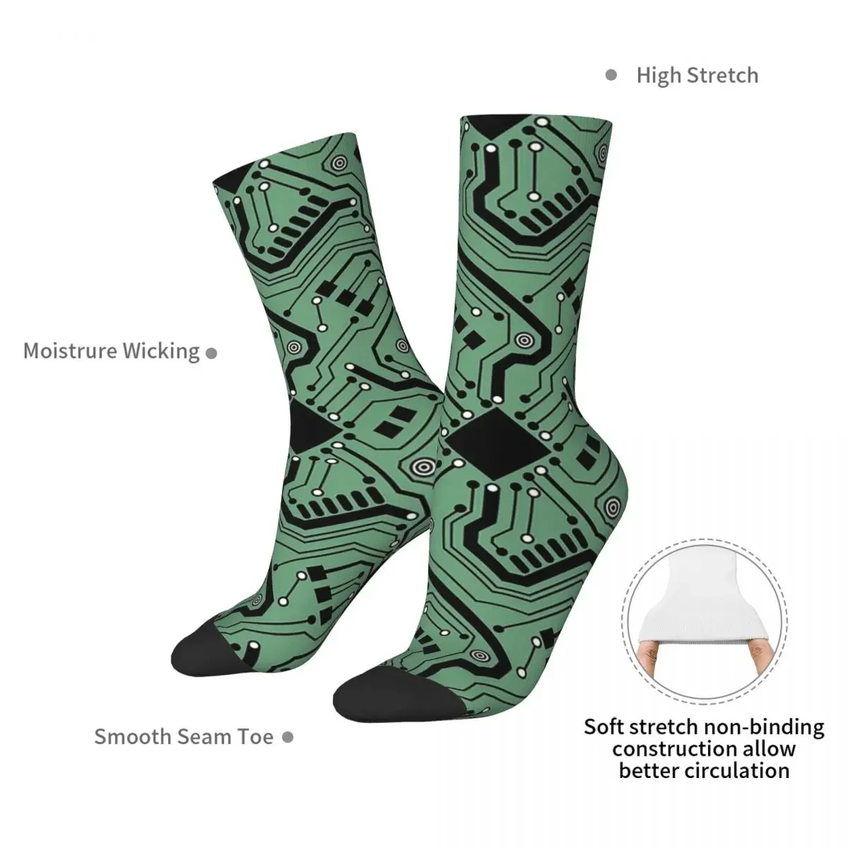 Printed Circuit Board - Color Socks Harajuku Sweat Absorbing Stockings All Season Long Socks Accessories for Birthday Present