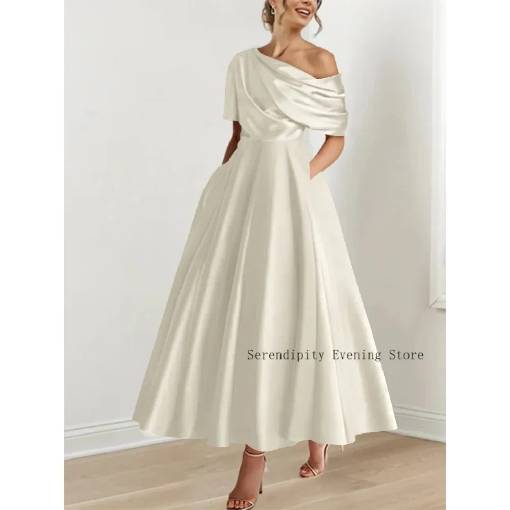 Customized Mother of Birde Dresses 2026 for Weddings Women Pleated Ruched Elegant Evening Dress A Line Formal Party Gowns image 6