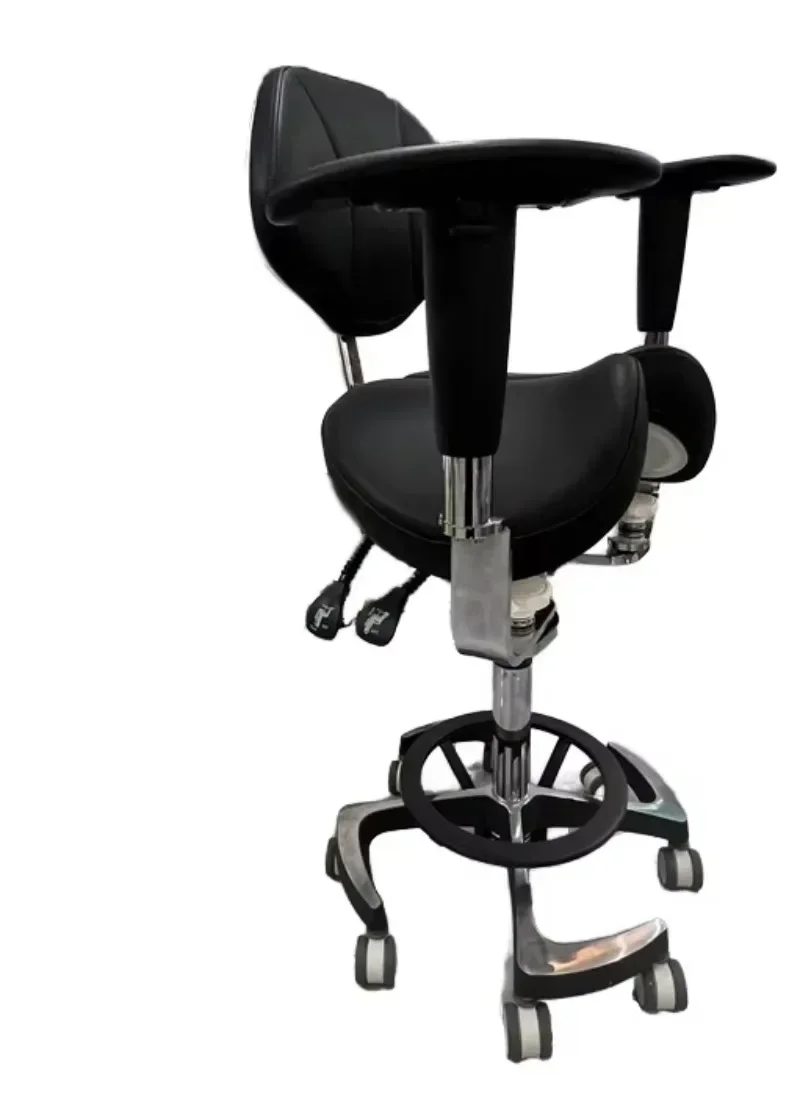 denta Operator Chair Assistant Dentist Chair Stool Assistant Dentist Stool Saddle Seat with Adjustable Armrest