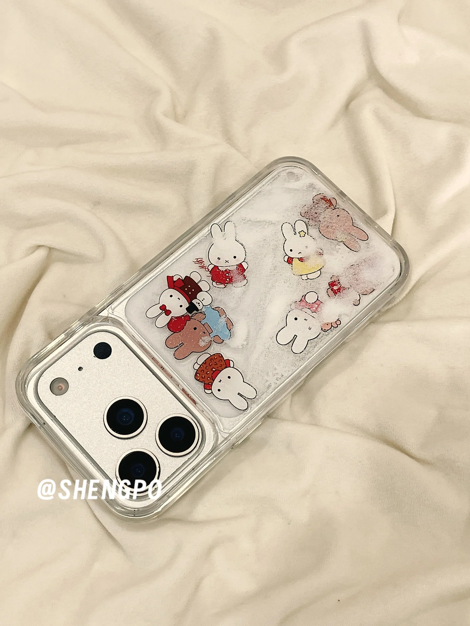 เคสโทรศัพท์มิฟฟี่ เหมาะสำหรับ iPhone14/15/16/17 Pro Max เคสซิลิโคนลายการ์ตูนใหม่ ป้องกันการตก โปร่งใส