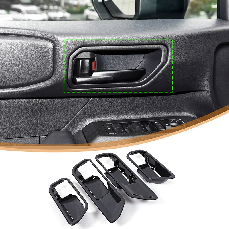 For 2024+ Toyota Land Cruiser Prado car decoration interior door bowl decorative stickers ABS piano black 4-piece set