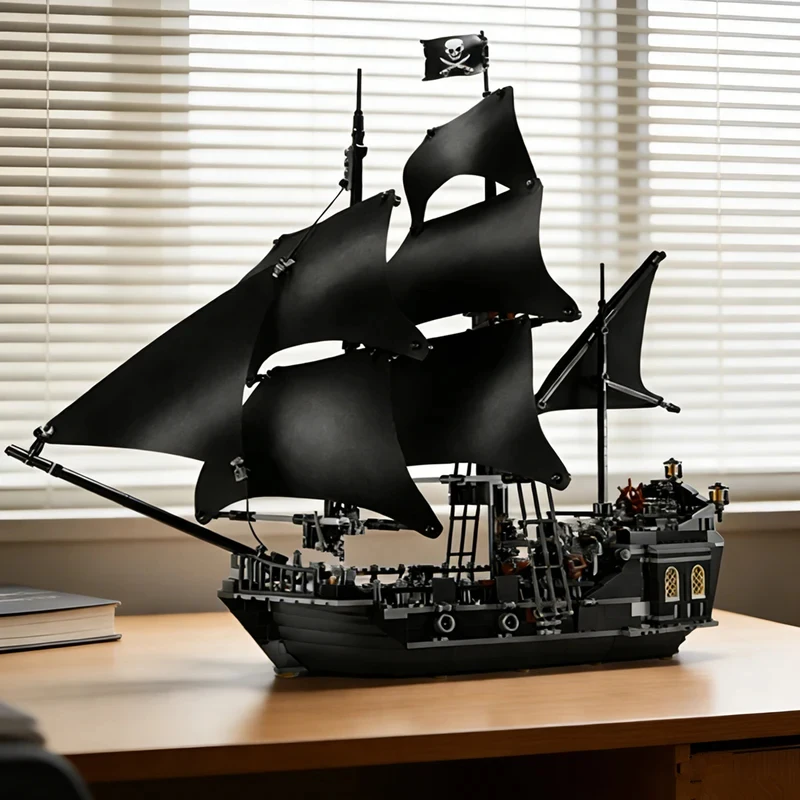 

4184 Pirates of the Caribbean The Black Pearl Building Blocks, 800+PCS Pirate Ship Model, Adult Collectible Ornament Gift