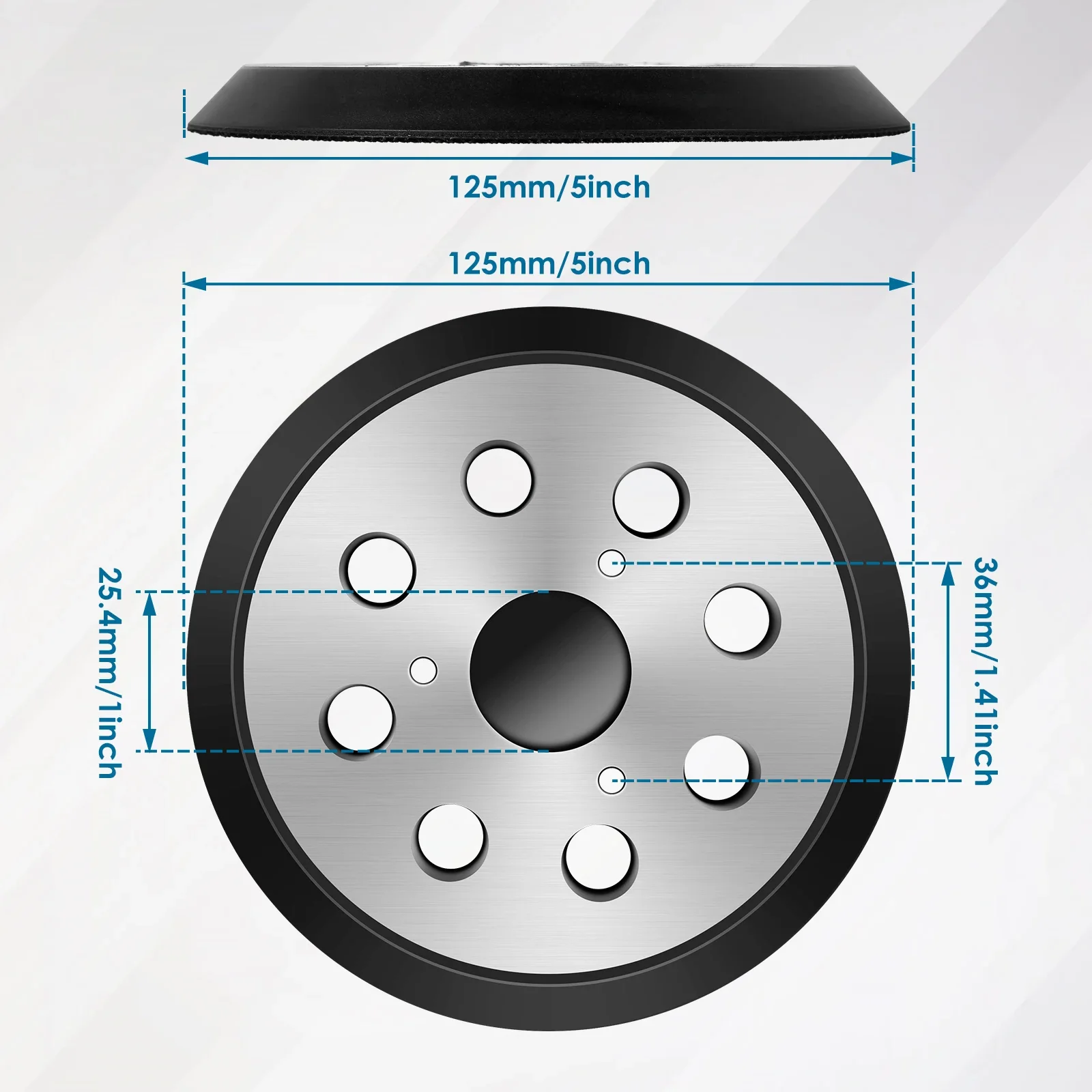 2Pcs Sander Pads 5inch 8 Holes Premium Orbital Sanding Replacement Pads Durable Round Hook and Loop Pads for Sanding Craftsman