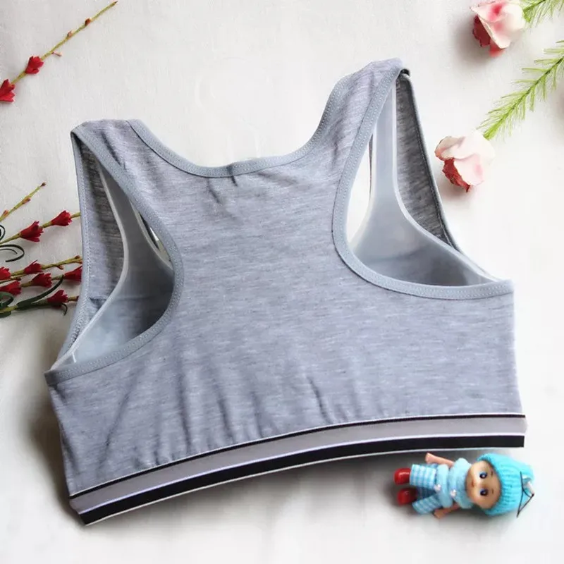 Teens Girls Sports Bra Puberty Gym Underwear Wireless Teenager Training Bra Set