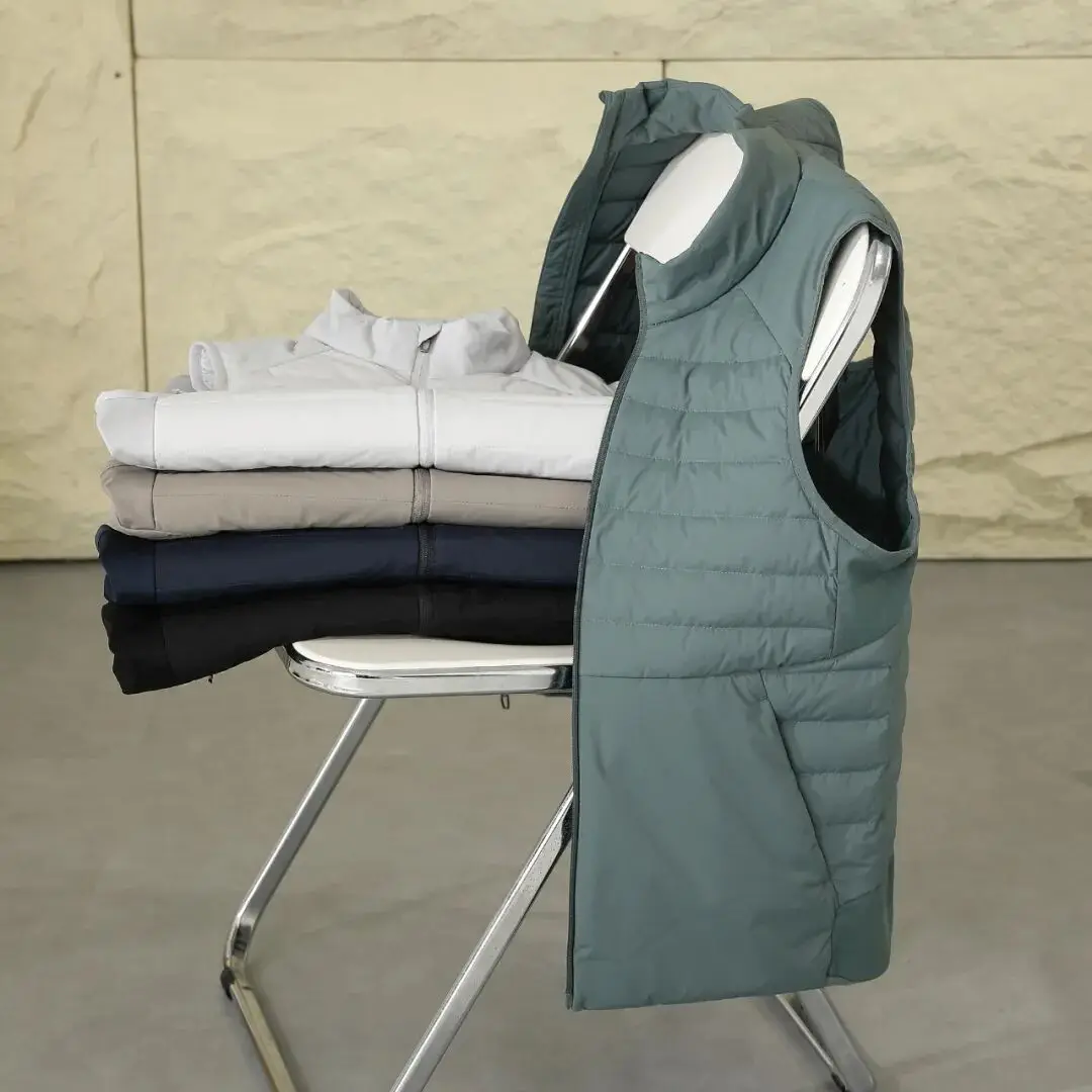 ex extérieur coupe-vent chaud col montant vers le bas gilet U remplacement résistant à l'usure imperméable Nylon Fce doublé fermeture éclair décor...