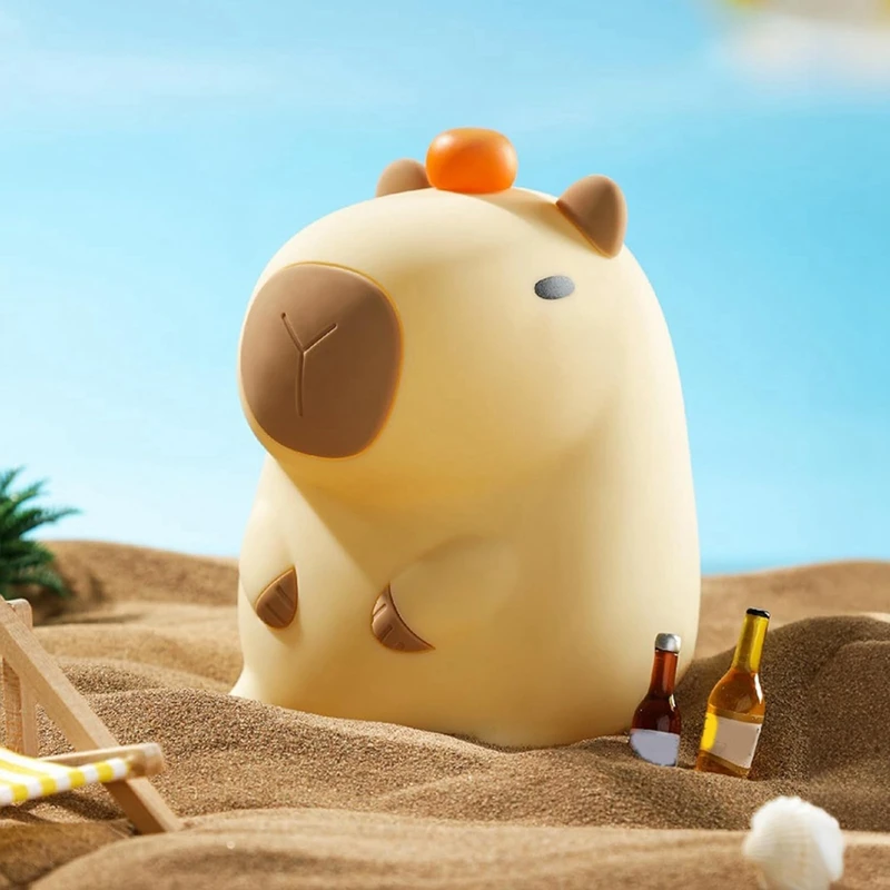 Capybara 야간 조명, Capybara 탭 LED 야간 램프, 귀여운 Capybara 야간 조명