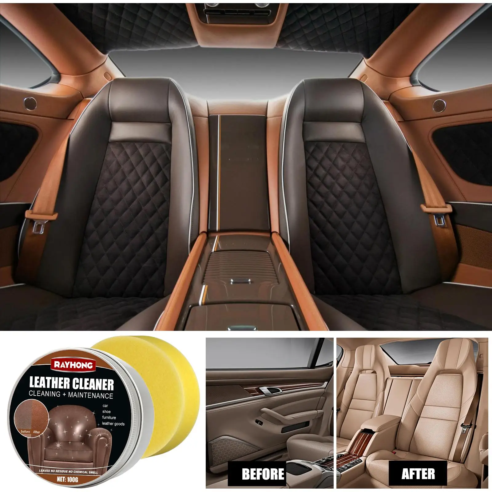 PU Leather Conditioner, Prevent Steering Wheel Eliminate Colour Restorer for Couches Shoes Furniture Board