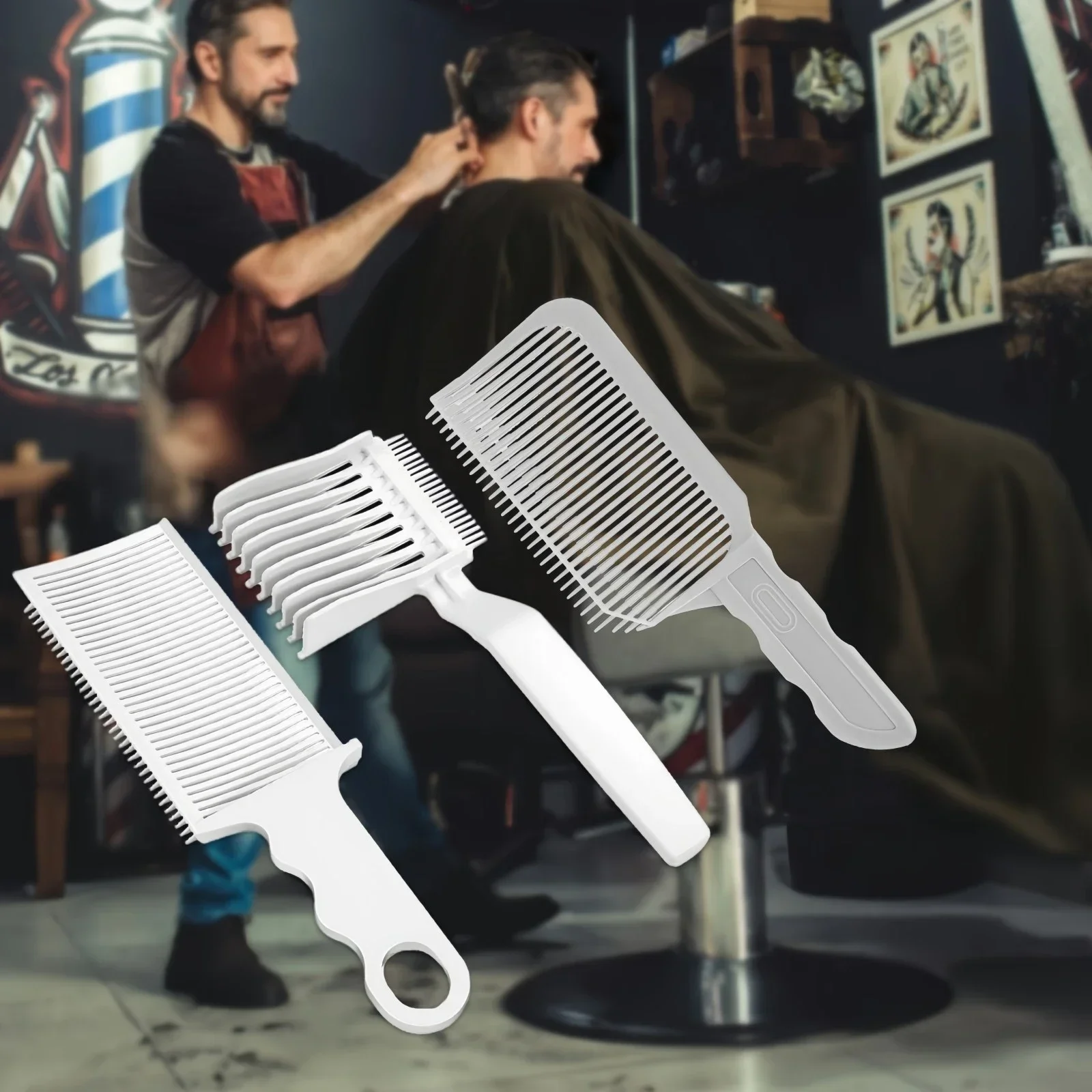 

Barber Fading Comb Clipper Blending Flat Top Hair Cutting Fade Comb Stying Comb For Men Heat Resistant Fade Brush Salon