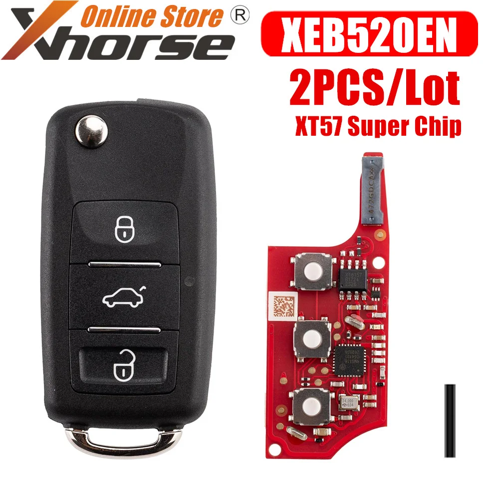 

Xhorse XEB520EN Super Remote with XT57B Super Chip For Volkswagen B5 Type Second Generation Universal Remote Key 2PCS/Lot