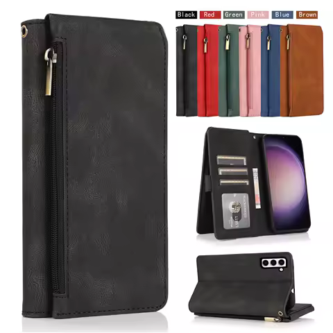 Flip Cover Leather Zip Pocket Vertical Bracket Wallet Phone Case For Samsung Galaxy M10 M20 M30 M30S M31 Prime F41 M21S M31S M21