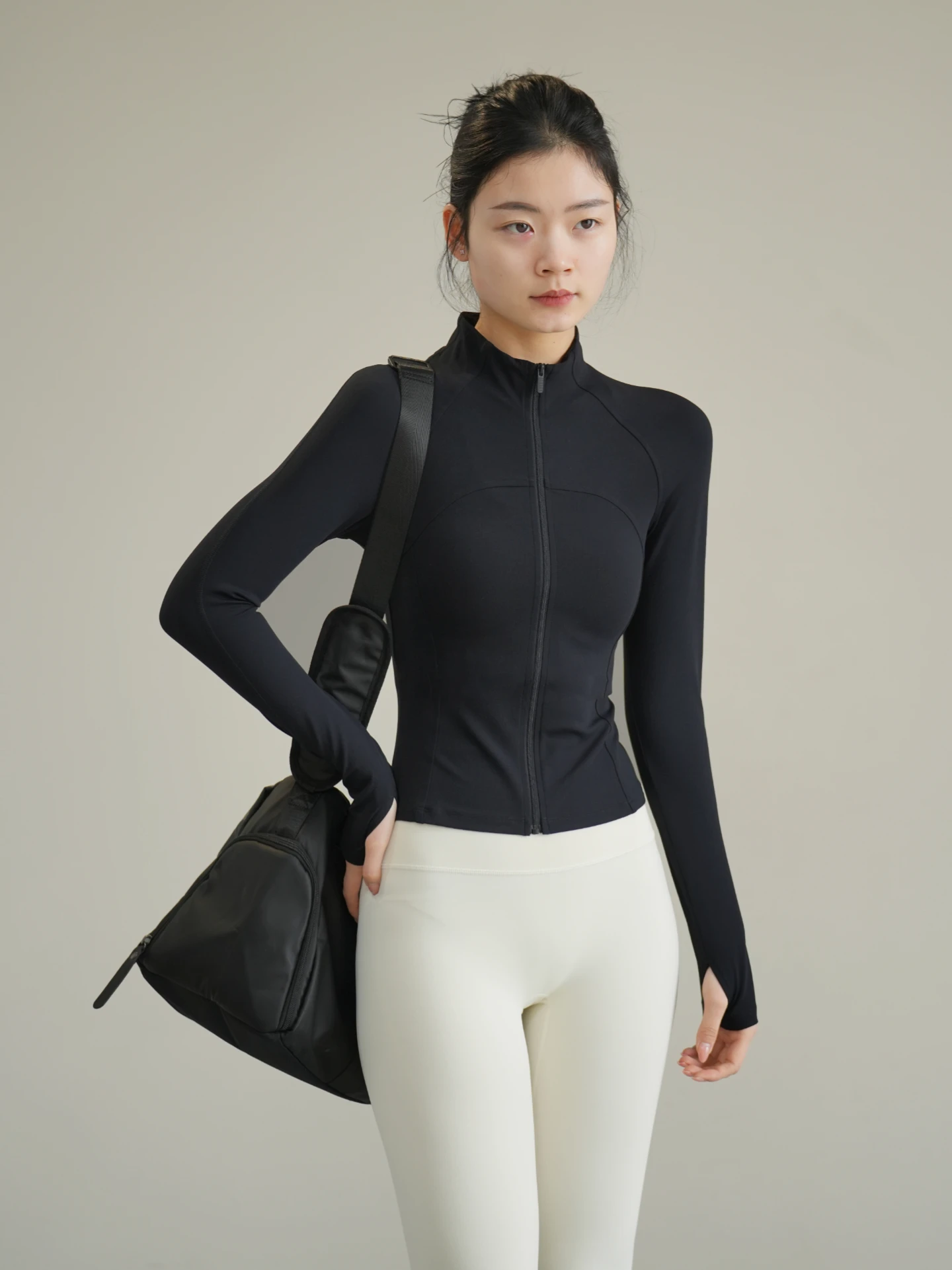 

Женская спортивная одежда Slim Fit: куртка для йоги с длинными рукавами, в стиле пэчворк, для фитнеса и тренировок, с воротником-стойкой, для пилатеса