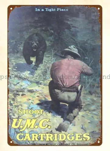 Union Metallic Cartridge UMC Ammunition Bridgeport Conn metal tin sign