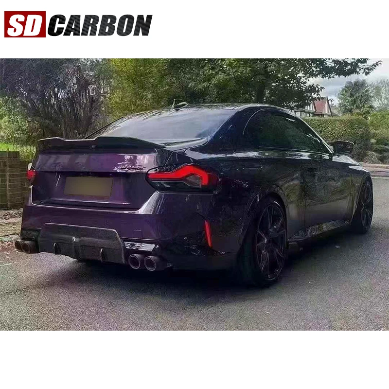 

For BMW 2 Series G42 M2 G87 M240 Carbon Fiber Tail fins Rear Trunk Spoiler Guide Wing Rear Wing Car Trunk Diverter Car Accessori