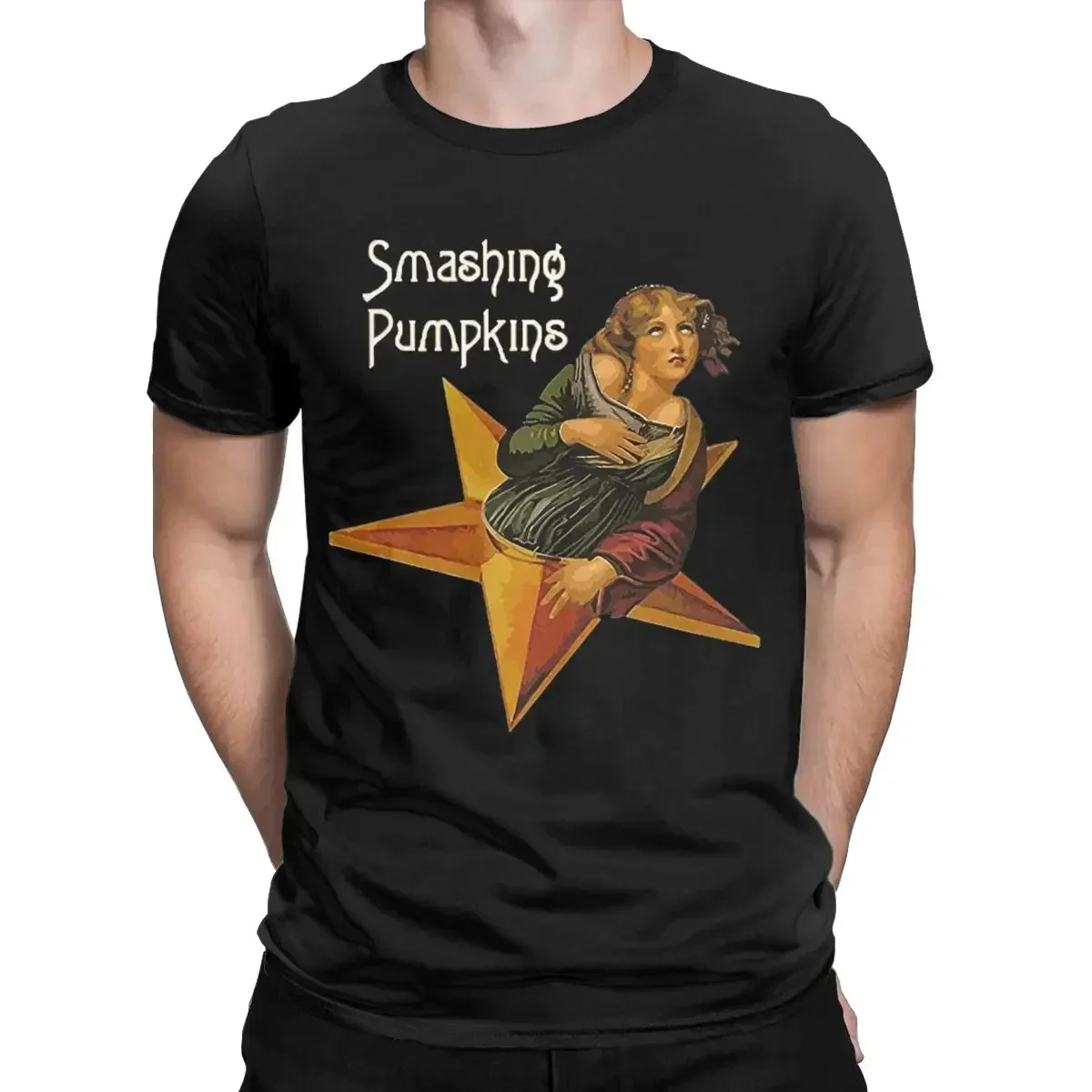 100% Cotton Tee Shirt Short Sleeve O Neck Clothes Party Men's The Smashing Pumpkins Funny oversized t shirtharajuku Short Sleeve