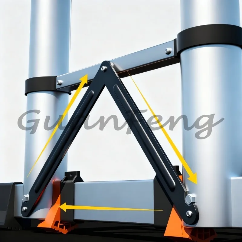 Foldable Aluminum Alloy Telescopic A-frame Ladder 4.7M + 4.7M, Suitable for Elevator Maintenance and Construction Projects