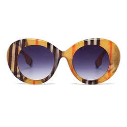 Large Frame Round European and American Street Style Ins Colorful Sunglasses Trendy Retro Catwalk Cross-Border Sunglasses