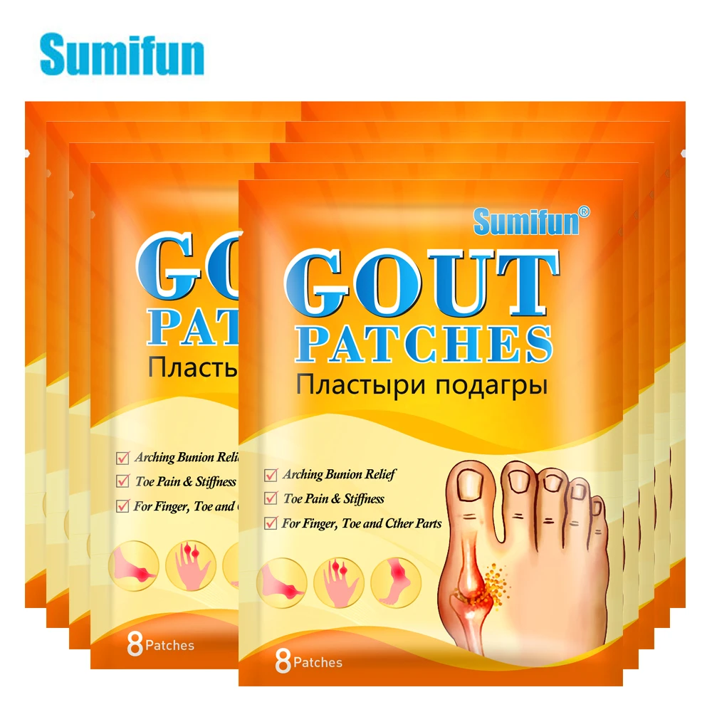 

8/24/48/64/80Pcs Sumifun Gout Patch Treatment Rheumatoid Arthritis Relieve Pain Sticker Toe Finger Swelling Ache Care Plaster