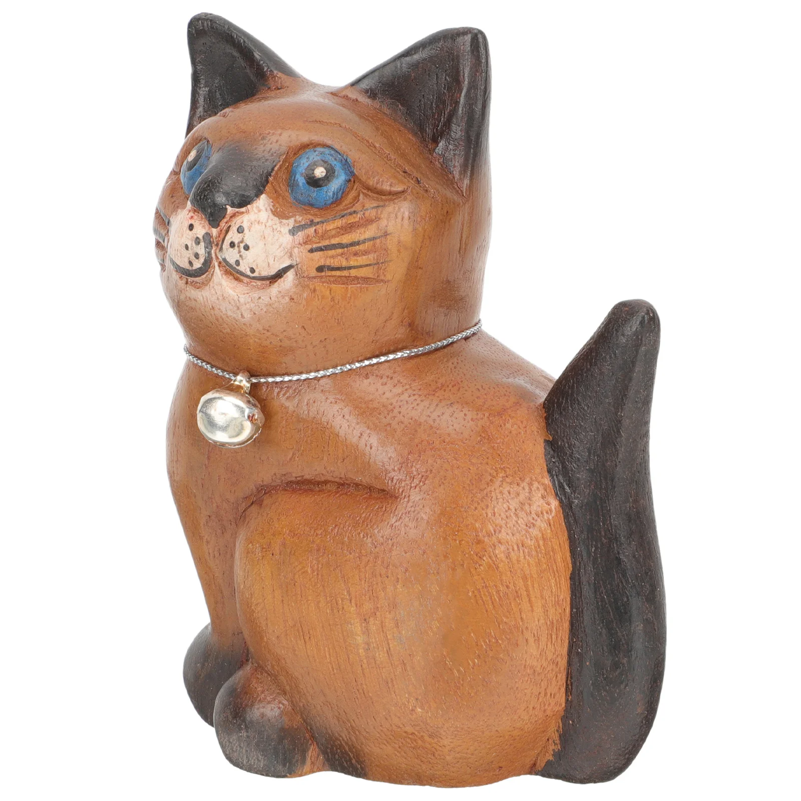 

Wooden Carving Cat Small Size Solid Wood Animal Statue For Home Bookshelf Study Decor Cat Sculpture Wooden Ornaments Home Decor