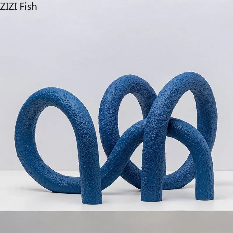 Irregular Knot Line Artwork Statue Resin Crafts Ornaments Desk Decoration Abstract Twisted Knot Sculpture Room Aesthetics Decor