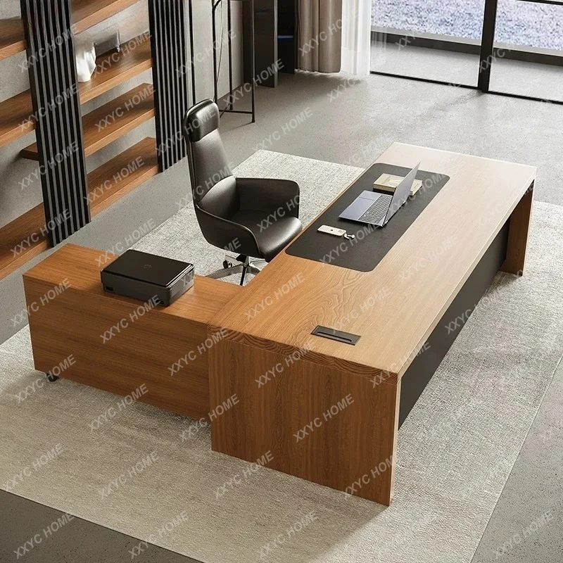 LXsolid wood boss table simple modern office furniture general manager desk