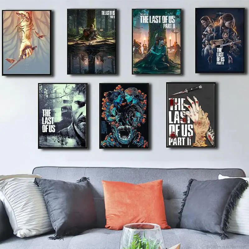 Póster de The Last Of Us, Adhesivo de pared para habitación, impresiones de papel Kraft, pintura artística, estética y decoración de juguetes,