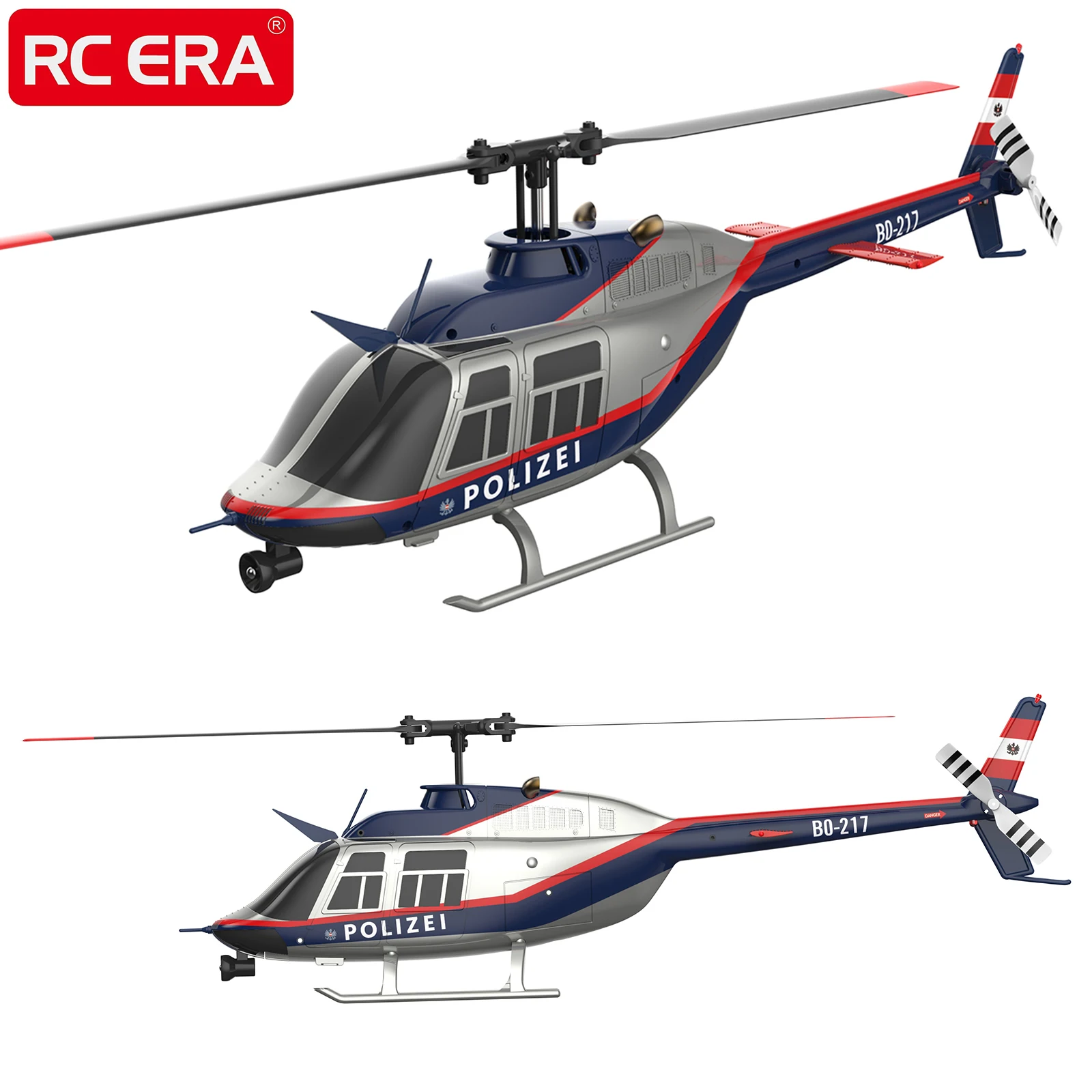 RC ERA C138 BELL206 4CH Gyro Stabilized Altitude Control Optional Optical Flow RC Helicopter Remote Control Aircraft - RTF