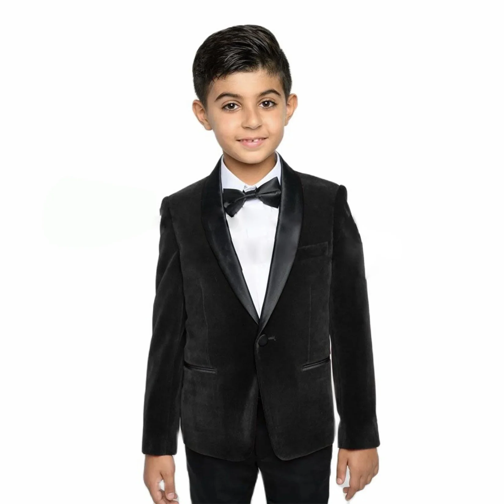 

Velvet Suit for Boys Shawl Collar Jacket Pants Wedding Tuxedo 2-Piece Set Kids Party Blazer Pant Set 3-16 Years