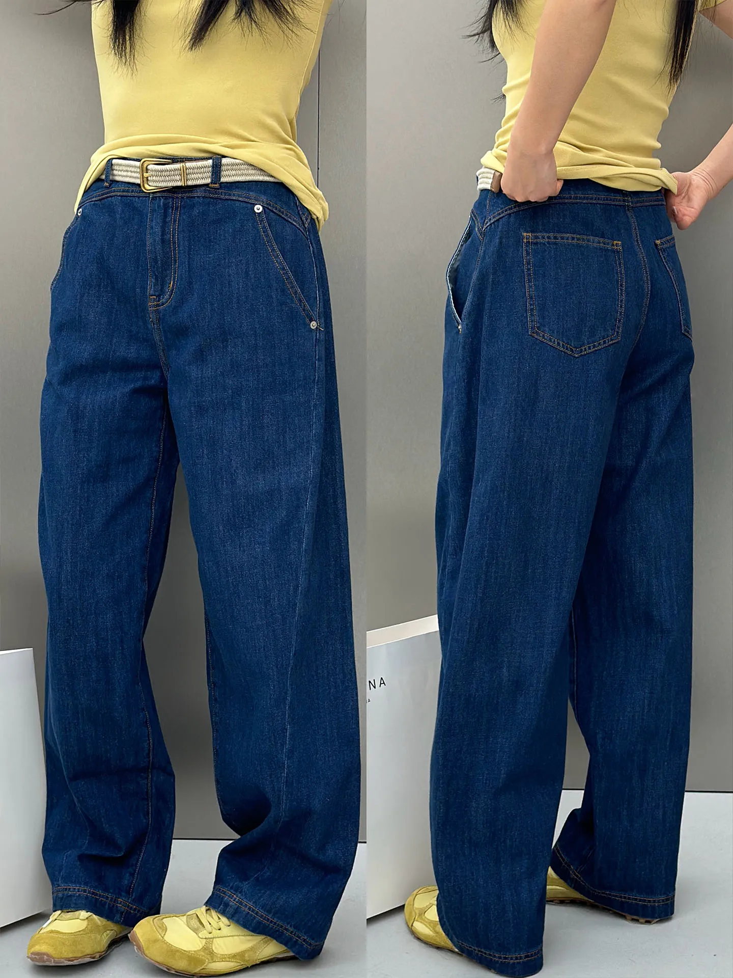 

Slimming High Waist Wide Leg Jeans Vintage Washed Fashionable Spring New Arrival Cotton Blend Comfortable Casual Straight Cut