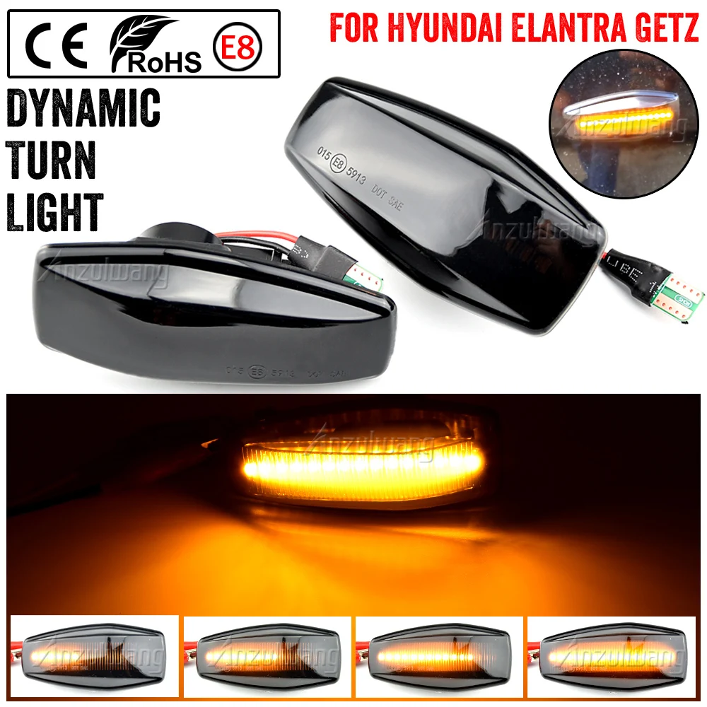 

2x LED Dynamic Side Marker Light Turn Repeater Lamps For Hyundai I10 Accent Coupe Click Elantra Lavita Excel 2 Getz Prime Lavita