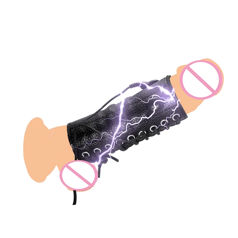 صدمة كهربائية ToyPenis حلقة الخصية الحلقات حشفة الكهربائية تحفيز الديك العلاج تكبير الرجال الاستمناء تأخير لعبة الجنس ملحق