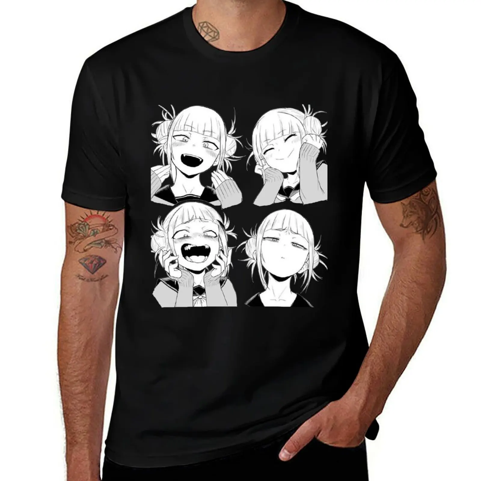 

himiko toga face T-Shirt Fashion Print Casual Short Sleeve