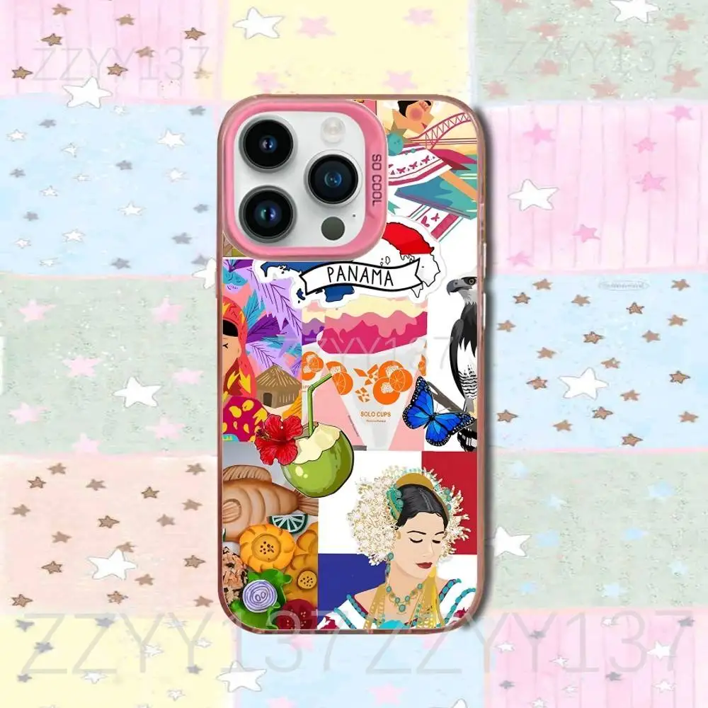 حافظة هاتف بنما الاستوائية لهاتف آيفون 16,15,14,13,12,11,8,7,Pro,Max,Plus,Mini,XS,SE غطاء وردي غير لامع مقاوم للصدمات #4