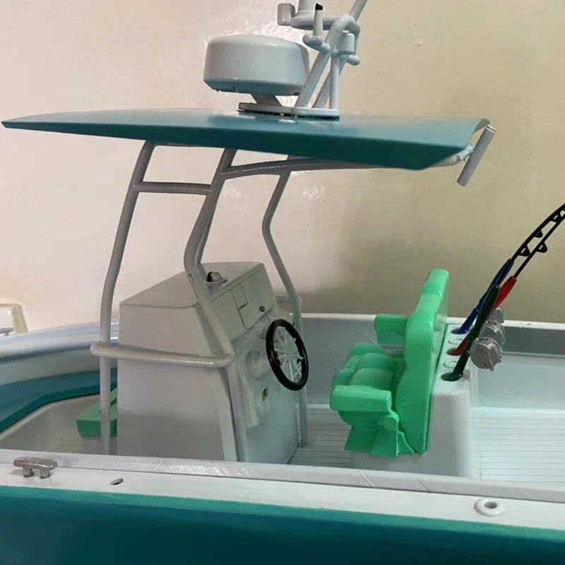 1/12 Model Kit Fishing Boat DIY Resin Model Kit Toy Outboard Hanger Model Can Be Launched Into The Water and Painted By Yourself