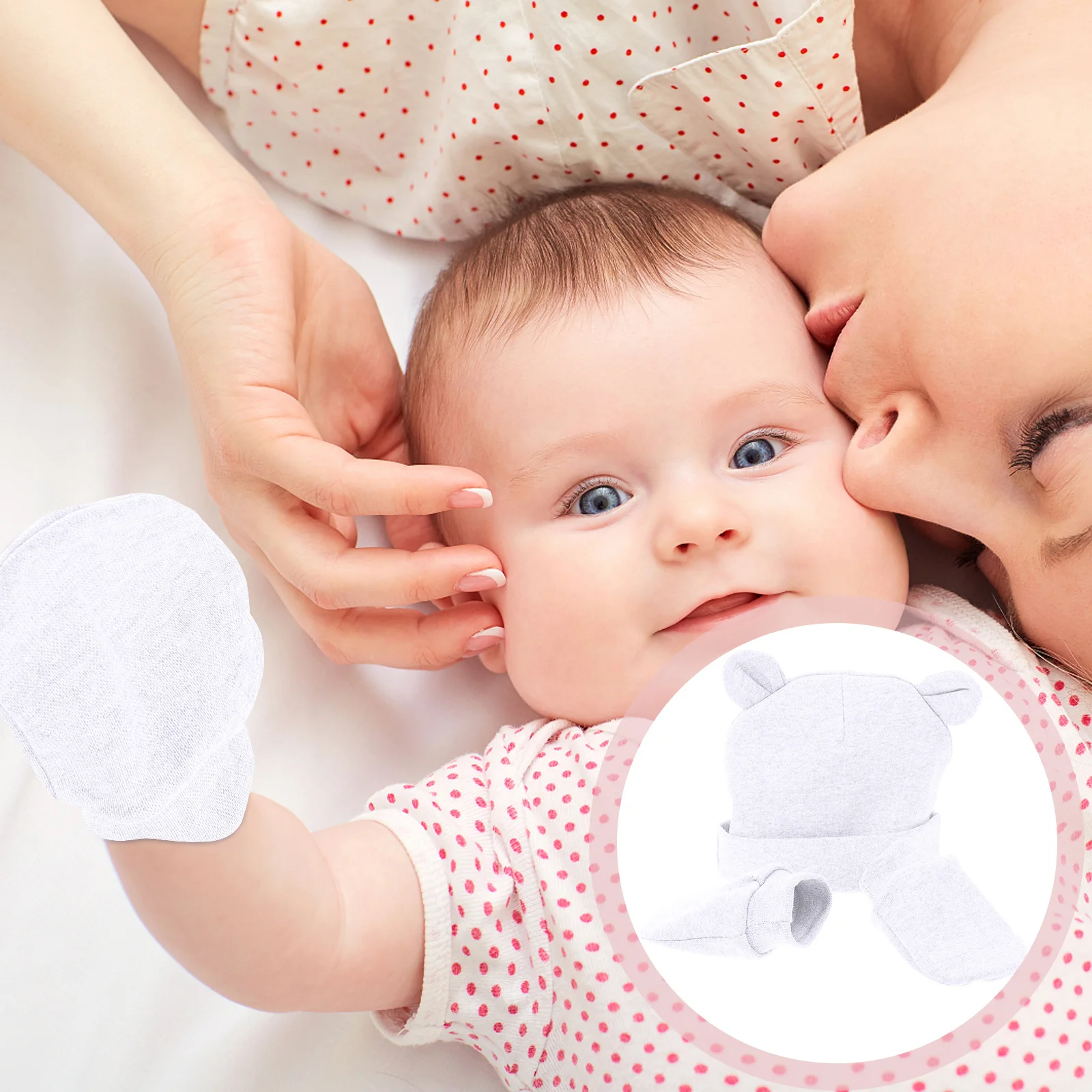 Ensemble de couvre-mains anti-rayures pour bébé de 0 à 6 mois, 1 ensemble, Kit de Protection en coton pour nouveau-né, accessoires chauds d'hiver