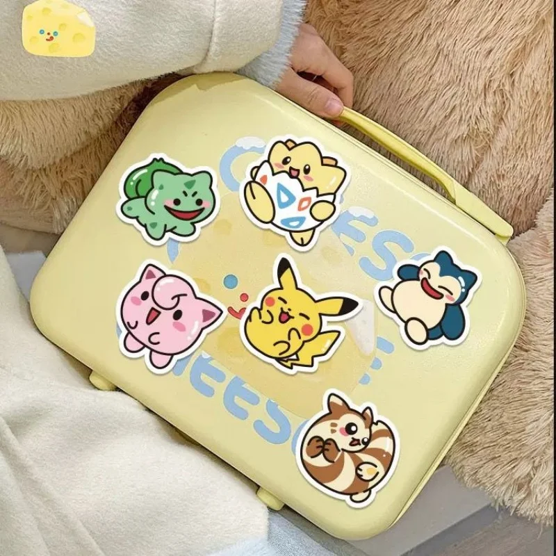 53 pegatinas de Pokémon de anime kawaii, calcomanías de Pikachu DIY para portátiles, equipaje, monopatines y teléfonos móviles, juguetes de dibujos animados para niños