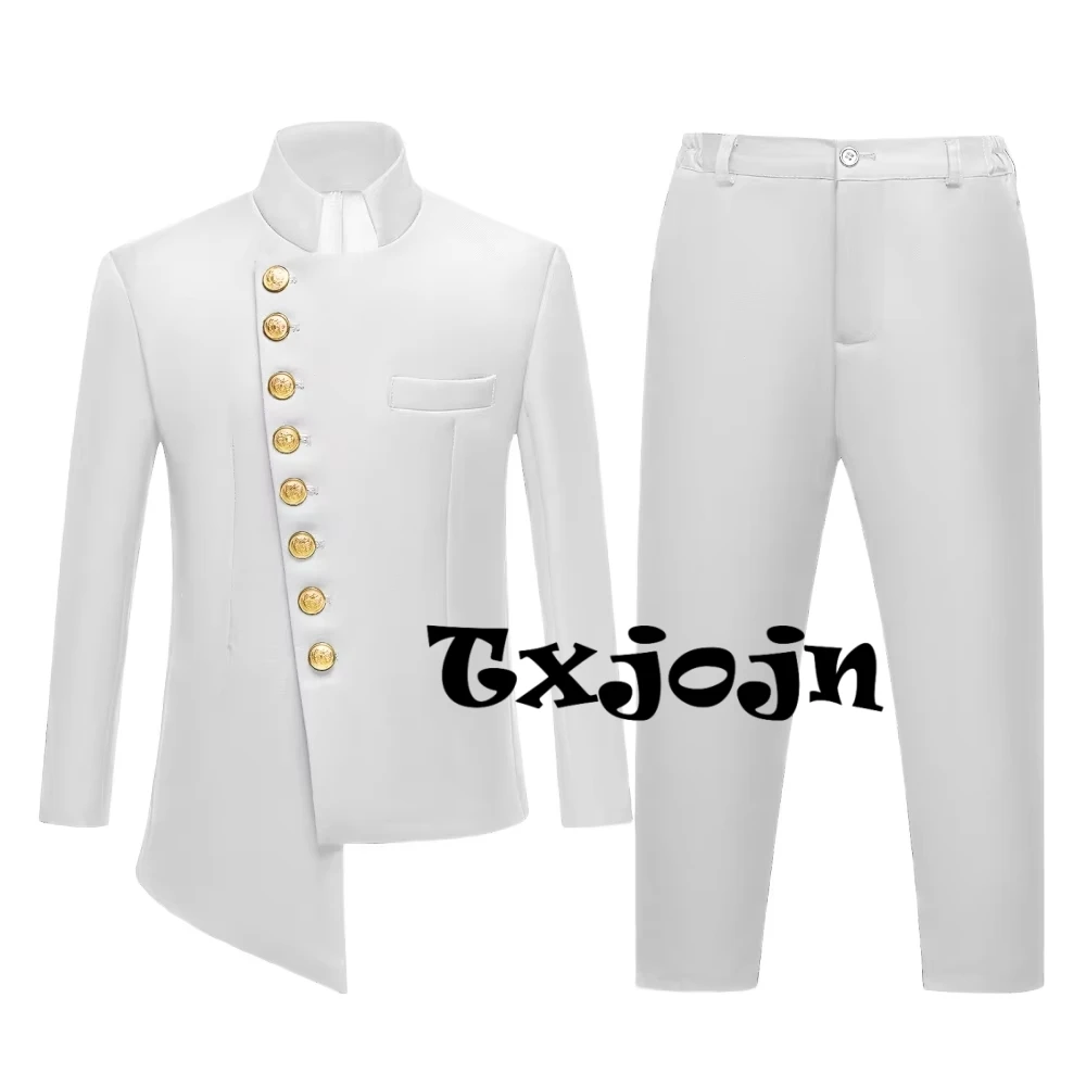 

African Boy's Stylish Suit Set 2 Pieces Jacket Pants In Stocks Handsome Slim Fit Tuxedo For Kids Piano Contest Performance 3-14Y