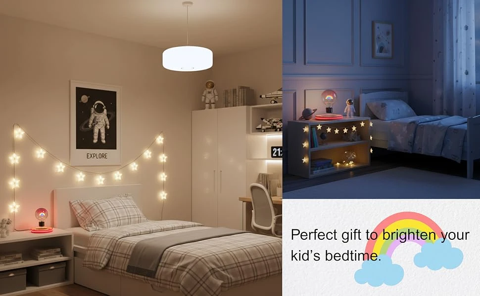 Schwebende Lampe Büro Zimmer Schreibtisch Deko Ornament Magnetische Ambientebeleuchtung Schwebende Regenbogen-Glühbirne Schreibtischlampe Einzigartige Geschenke – Detail 2