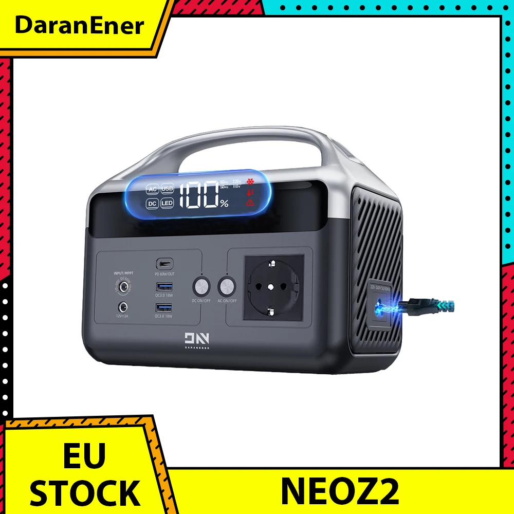 DaranEner NEOZ2 Tragbare Powerstation, 192Wh LiFePO4-Akku, 300W AC-Ausgang
